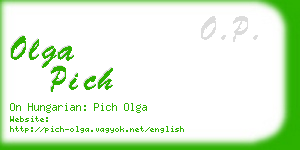 olga pich business card